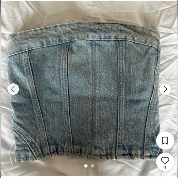 Zara denim strapless blouse - Picture 3 of 3